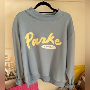 Parke Miami Blue Sweatshirt with Yellow Accents